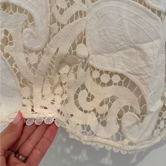 K1. See by Chloe White Ruffle Smocked Lace Dress Paisley Ruffle - Picture 6 of 11